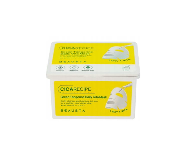 Beausta Cicarecipe Green Tangerine Daily Vita Mask, zestaw 30 sztuk.png